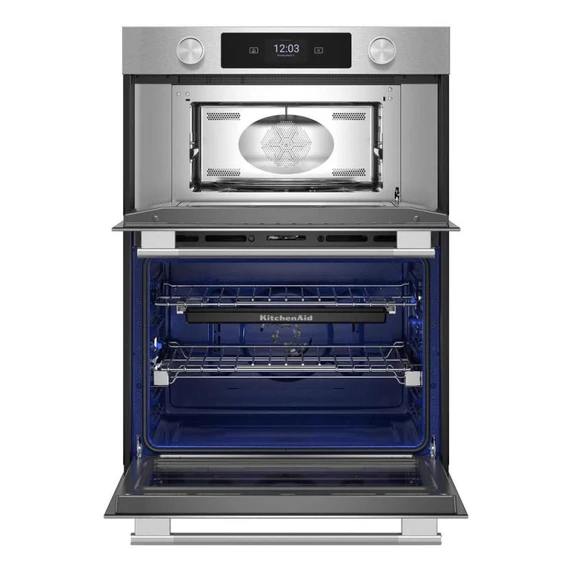 Kitchenaid® 27-inch Smart Electric Combo Wall Oven with Assisted Cooking Modes - PrintShield™ Finish KOEC727SPS