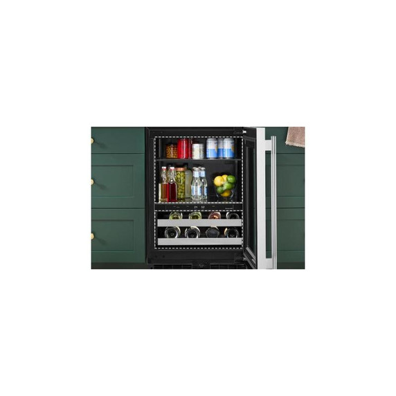 Kitchenaid® 24" Beverage Center with Glass Door and Metal-Front Racks KUBR524SSB