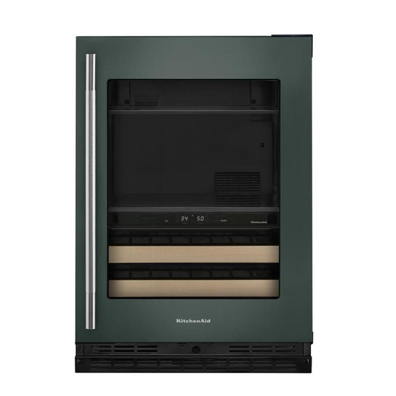 Kitchenaid® 24" Beverage Center with Glass Door and Wood-Front Racks KUBR524SJP