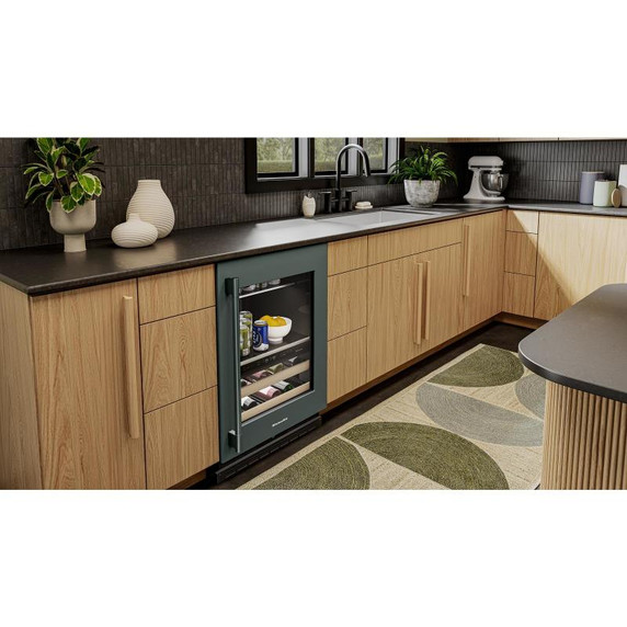 Kitchenaid® 24" Beverage Center with Glass Door and Wood-Front Racks KUBR524SJP