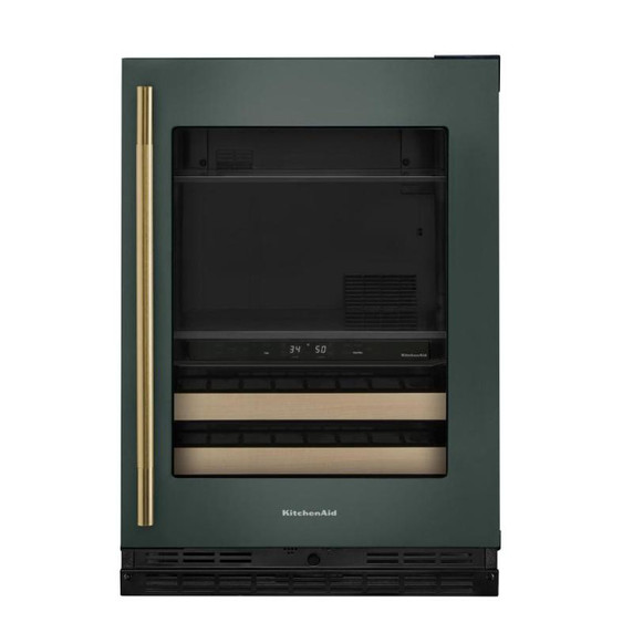 Kitchenaid® 24" Beverage Center with Glass Door and Wood-Front Racks KUBR524SJP