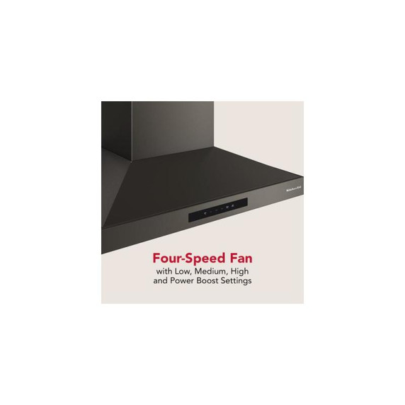 KitchenAid® 36-inch Wall-Mount, 4-Speed Canopy Hood KVWC736SBE