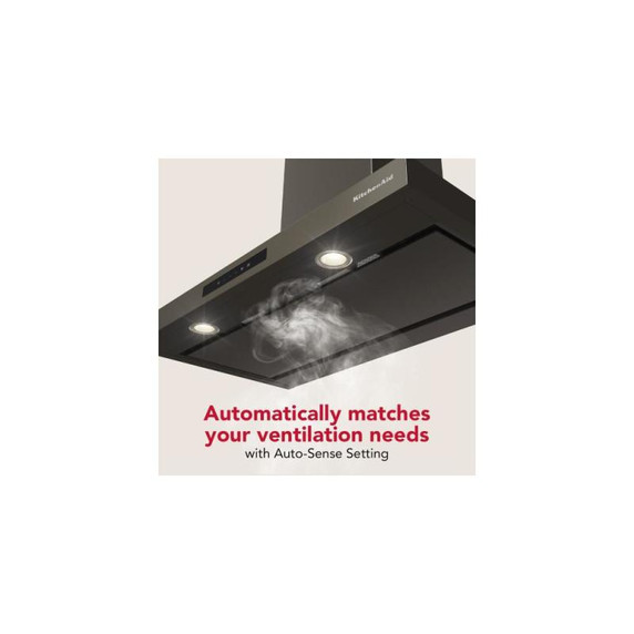 KitchenAid® 36-inch Wall-Mount, 4-Speed Canopy Hood KVWC736SBE