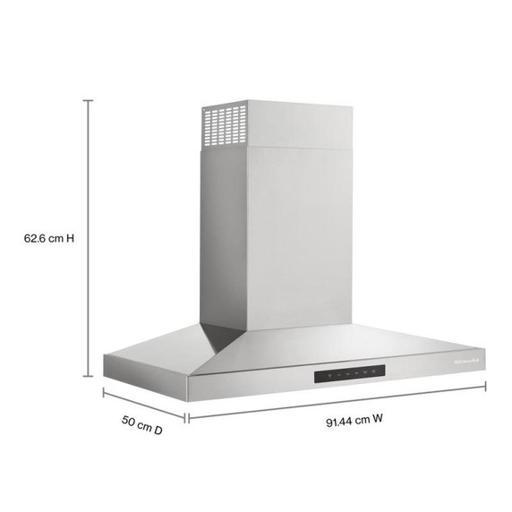 KitchenAid® 36-inch Wall-Mount, 4-Speed Canopy Hood KVWC736SSS