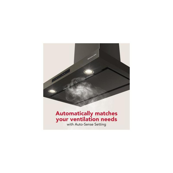 KitchenAid® 30-inch Wall-Mount, 4-Speed Canopy Hood KVWC730SBE