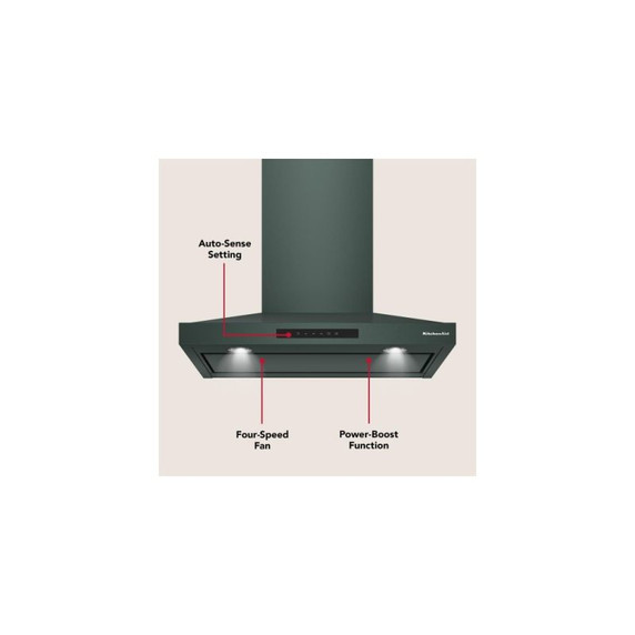 KitchenAid® 30-inch Wall-Mount, 4-Speed Canopy Hood KVWC730SJP