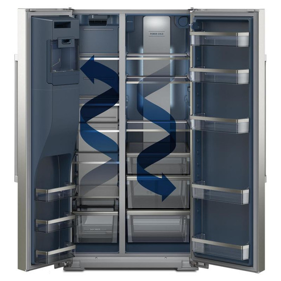 openbox Maytag® 36-inch Wide Full-Depth Side-by-Side Refrigerator with Arctic Blue Interior - 28.3 Cu. Ft. MRSF6636RZ 3 years warranty openbox Maytag® 36-inch Wide Full-Depth Side-by-Side Refrigerator with Arctic Blue Interior - 28.3 Cu. Ft. MRSF6636RZ 3 years warranty