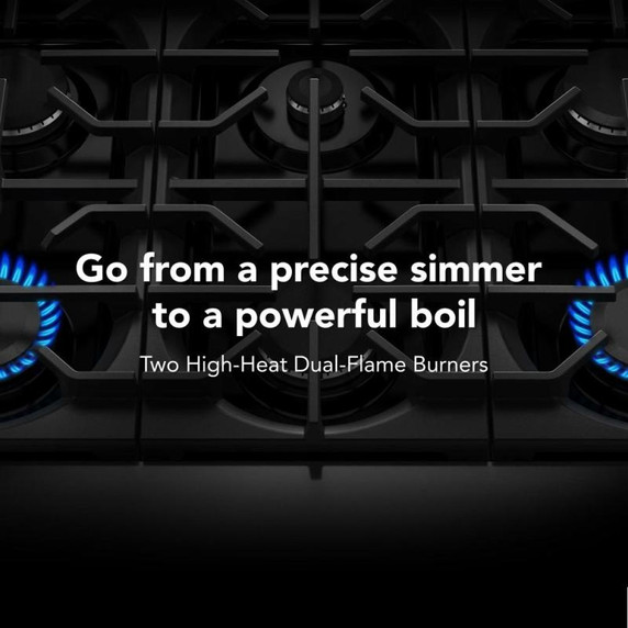 KitchenAid® 36-Inch 6 Burner Commercial-Style Gas Range with No Preheat Air Fry Mode KFGS936SSS