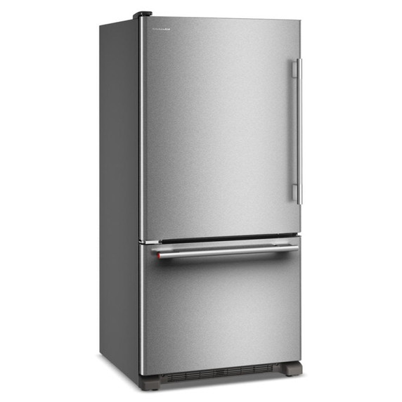 Kitchenaid® 22 Cu. Ft. 33-Inch Standard-Depth Bottom Mount Refrigerator with Left Door Swing KRBL133SPS