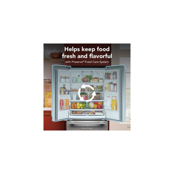 Kitchenaid® 22 Cu. Ft. 33-Inch Standard-Depth French Door Refrigerator with Internal Water Dispenser KRFF333SPS