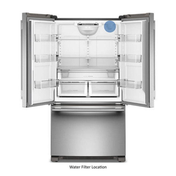 Kitchenaid® 25 Cu. Ft. 36-Inch Standard-Depth French Door Refrigerator with Internal Water Dispenser KRFF136SPS