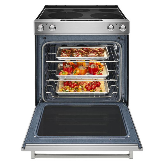 OPENBOX of Kitchenaid® 30-Inch 5-Element Electric Convection Front Control Range YKSEG700ESS(3 years warranty)