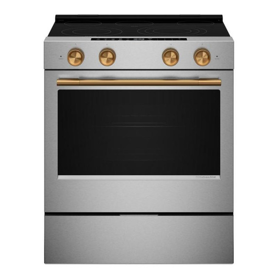 OPENBOX of Kitchenaid® 5.3 Cu. Ft. Slide-in Electric Range with Two Even-Heat™ Hyper Elements and Convection Cooking Modes YKSES530SPS(2 years warranty)