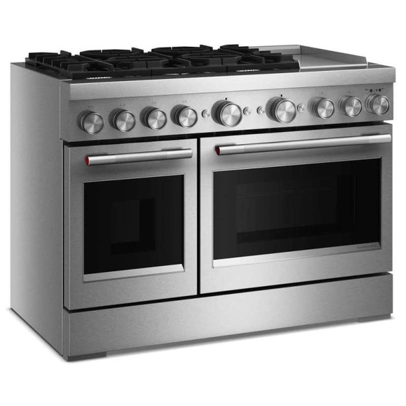 Kitchenaid® 48-Inch 6 Burner Commercial-Style Dual Fuel Range with Griddle KFDD948SSS
