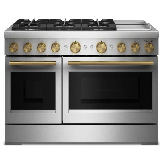 Kitchenaid® 48-Inch 6 Burner Commercial-Style Dual Fuel Range with Griddle KFDD948SSS