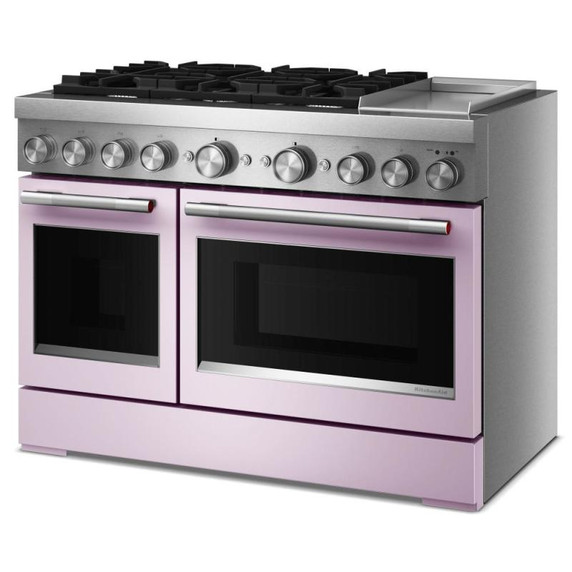 Kitchenaid® 48-Inch 6 Burner Commercial-Style Dual Fuel Range with Griddle KFDD948SWF