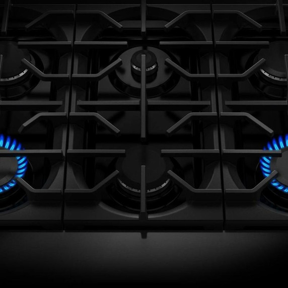 KitchenAid® 36-Inch 6 Burner Commercial-Style Gas Range with No Preheat Air Fry Mode KFGS936SBE