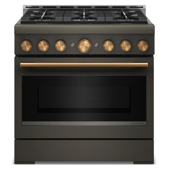 KitchenAid® 36-Inch 6 Burner Commercial-Style Gas Range with No Preheat Air Fry Mode KFGS936SBE