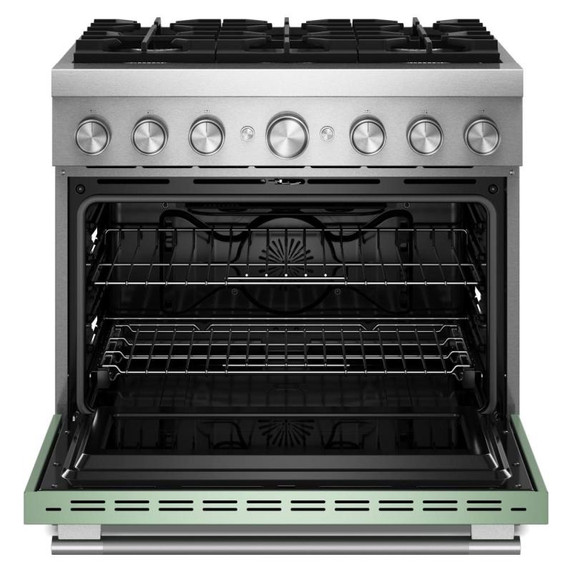 Kitchenaid® 36-Inch 6 Burner Commercial-Style Dual Fuel Range with No Preheat Air Fry Mode KFDS936SDC