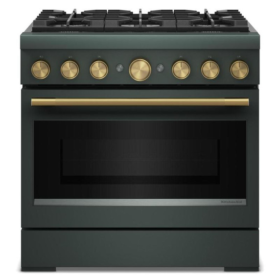 KitchenAid® 36-Inch 6 Burner Commercial-Style Dual Fuel Range with No Preheat Air Fry Mode KFDS936SJP
