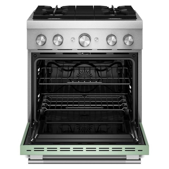 Kitchenaid® 30-Inch 4 Burner Commercial-Style Dual Fuel Range with No Preheat Air Fry Mode KFDS930SDC