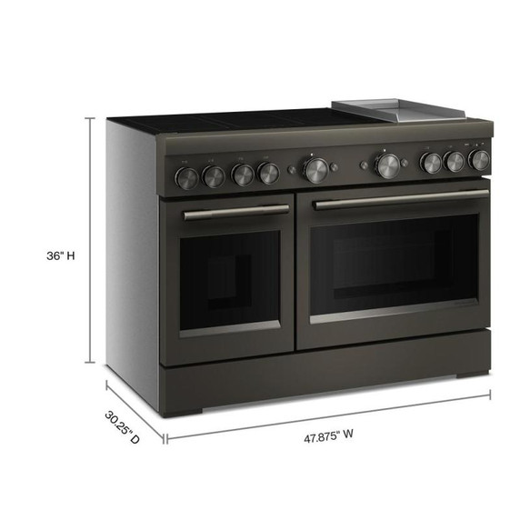 KitchenAid® 48-Inch 6-Element Induction Freestanding Commercial-Style Range with Griddle KFID948SBE