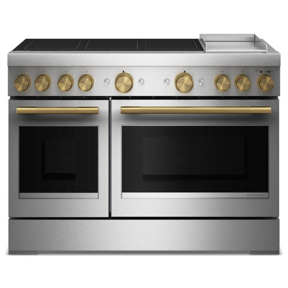 KitchenAid® 48-Inch 6-Element Induction Freestanding Commercial-Style Range with Griddle KFID948SSS