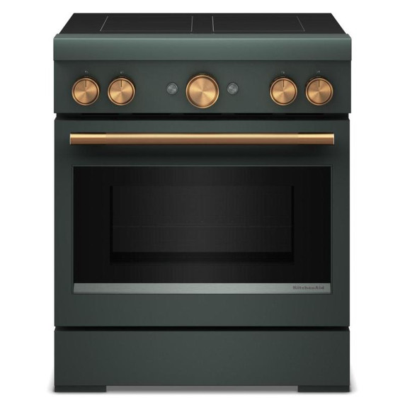 Kitchenaid® 30-Inch 4-Element Induction Freestanding Commercial-Style Range with Air Fry KFIS930SJP