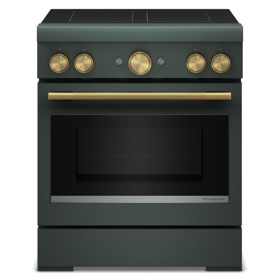 Kitchenaid® 30-Inch 4-Element Induction Freestanding Commercial-Style Range with Air Fry KFIS930SJP