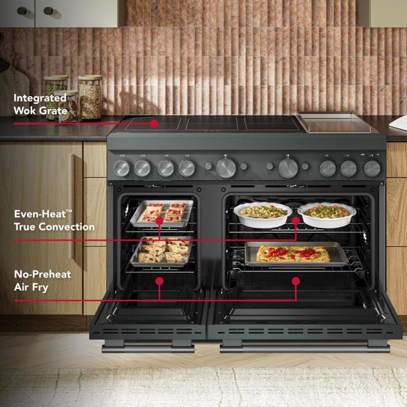 Kitchenaid® 48-Inch 6-Element Induction Freestanding Commercial-Style Range with Griddle KFID948SJP