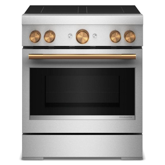 Kitchenaid® 30-Inch 4-Element Induction Freestanding Commercial-Style Range with Air Fry KFIS930SSS
