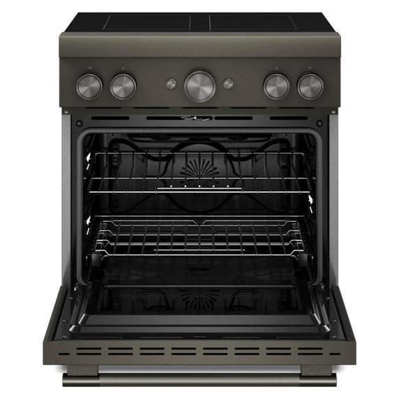 Kitchenaid® 30-Inch 4-Element Induction Freestanding Commercial-Style Range with Air Fry KFIS930SBE