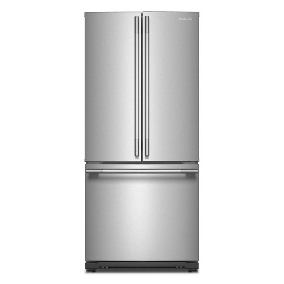 Kitchenaid® 20 cu. Ft. 30-Inch Width Standard Depth French Door Refrigerator with PrintShield® Finish and Interior Dispense KRFF330SPS