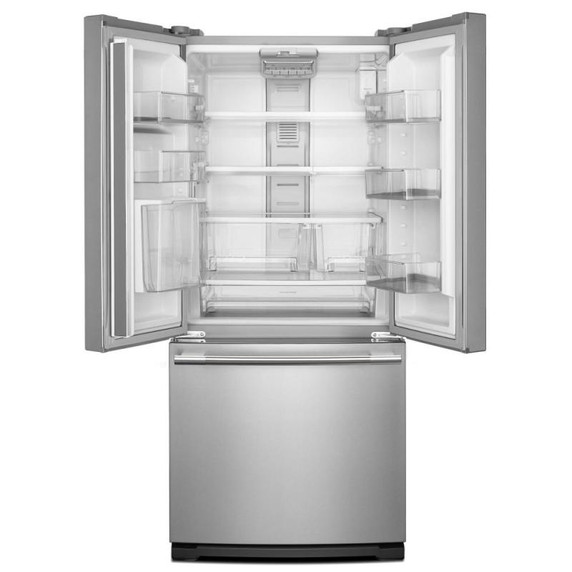 Kitchenaid® 20 cu. Ft. 30-Inch Width Standard Depth French Door Refrigerator with PrintShield® Finish and Interior Dispense KRFF330SPS