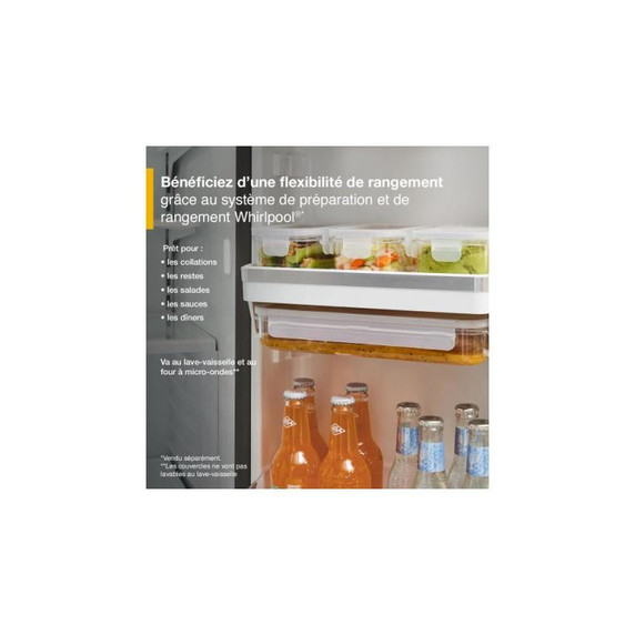 Whirlpool® 36-inch Wide True Counter Depth 4-Door French Door Refrigerator - 22 cu. ft. WRMC7036RV