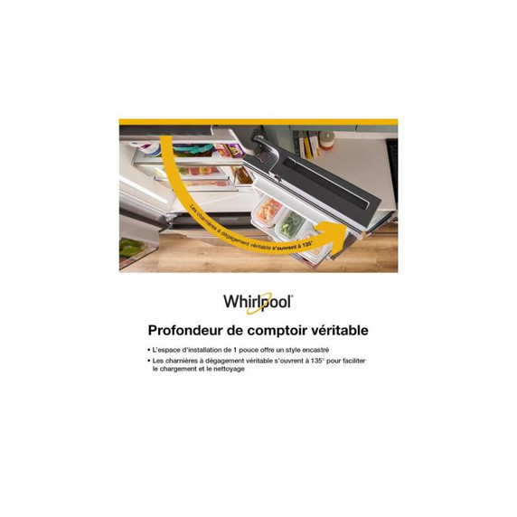 Whirlpool® 36-inch Wide True Counter Depth 4-Door French Door Refrigerator - 22 cu. ft. WRMC7036RV