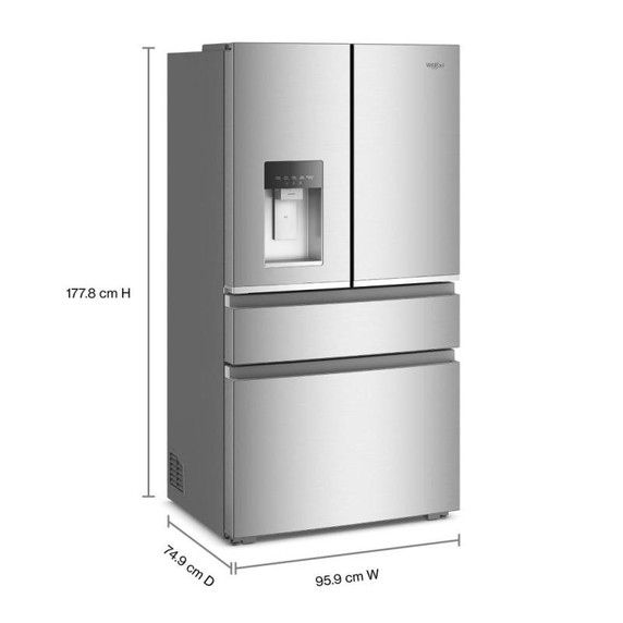 Whirlpool® 36-inch Wide True Counter Depth 4-Door French Door Refrigerator - 22 cu. ft. WRMC5036RZ