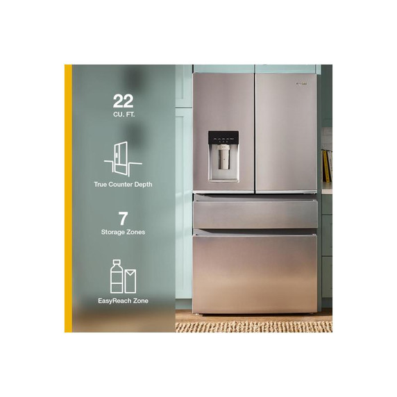 Whirlpool® 36-inch Wide True Counter Depth 4-Door French Door Refrigerator - 22 cu. ft. WRMC7036RZ