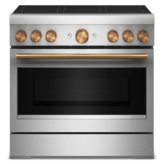KitchenAid® 36-Inch 6-Element Induction Freestanding Commercial-Style Range with Air Fry KFIS936SSS