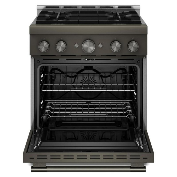 KitchenAid® 30-Inch 4 Burner Commercial-Style Gas Range with No Preheat Air Fry Mode KFGS930SBE