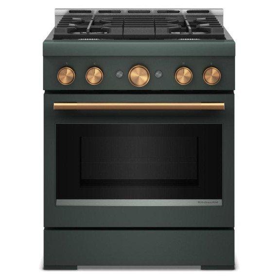 KitchenAid® 30-Inch 4 Burner Commercial-Style Gas Range with No Preheat Air Fry Mode KFGS930SJP