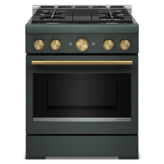 KitchenAid® 30-Inch 4 Burner Commercial-Style Gas Range with No Preheat Air Fry Mode KFGS930SJP