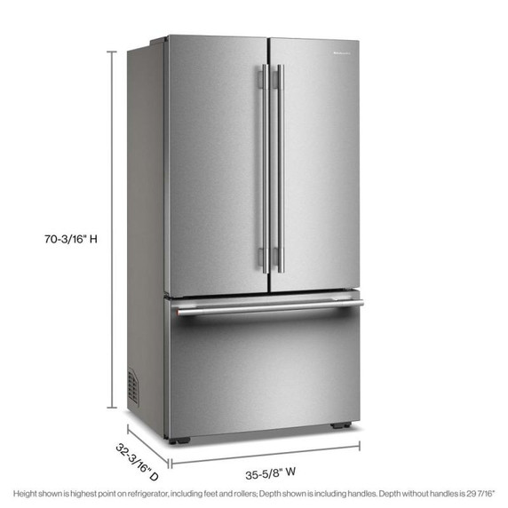 Kitchenaid® Counter-Depth French Door Refrigerator with Internal Water Dispenser KRFC336SPS
