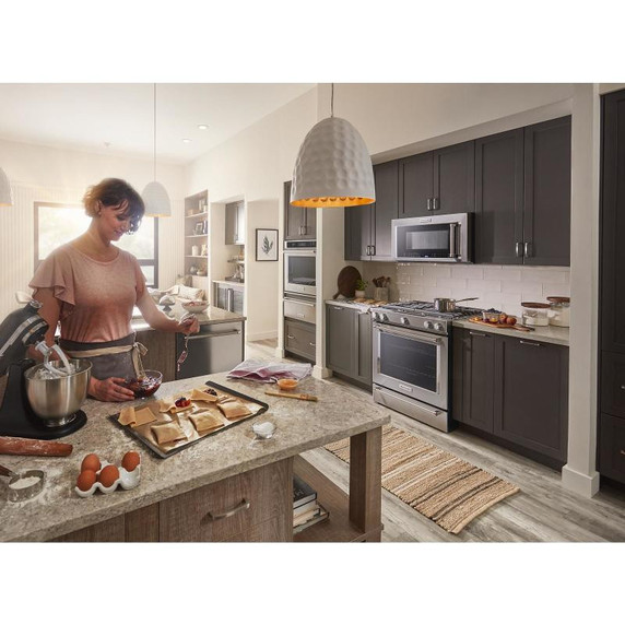 Openbox of Kitchenaid® 30-Inch 5 Burner Front Control Gas Convection Range with Baking Drawer KSGB900ESS (2 years warranty)