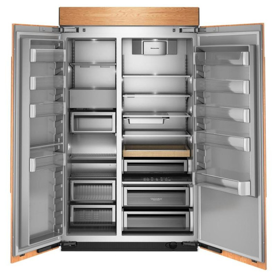Kitchenaid® 30 Cu. Ft. 48" Built-In Panel-Ready Side-by-Side Refrigerator with Platinum Interior KBSN748TPA