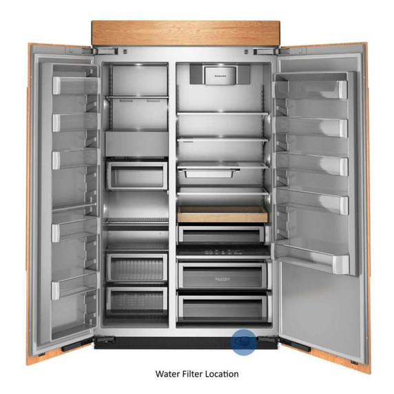 Kitchenaid® 30 Cu. Ft. 48" Built-In Panel-Ready Side-by-Side Refrigerator with Platinum Interior KBSN748TPA
