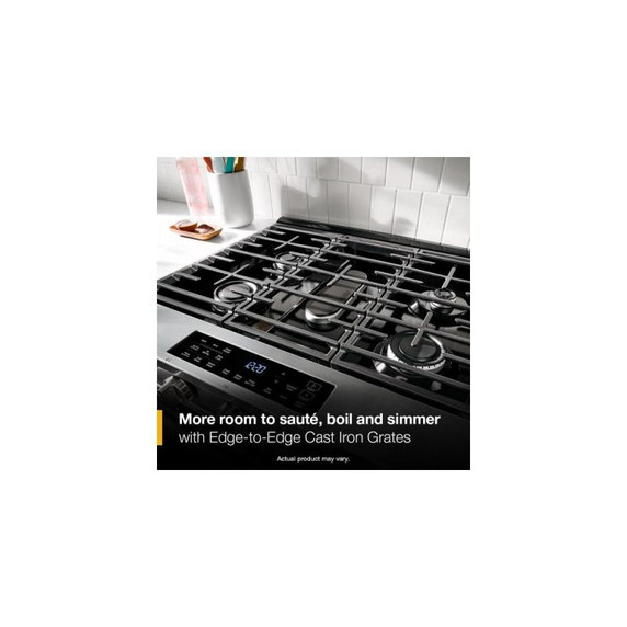 Whirlpool® 30-inch Gas Smart Range with No Preheat Mode and Steam Clean WSGS3330TB
