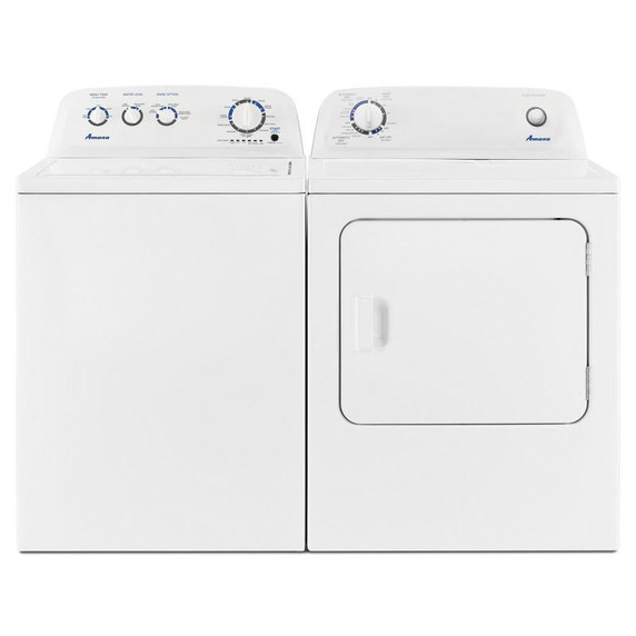 Open box of Amana® 6.5 cu. ft. Top-Load Electric Dryer with Automatic Dryness Control YNED4655EW
