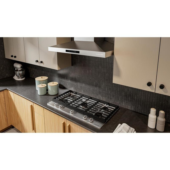 Kitchenaid® Gas-on-Metal Cooktop with 5 Versatile Burners and Edge-to-Edge Cast-Iron Grates KCGK336SSS