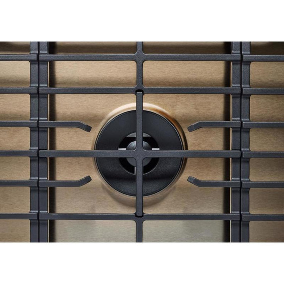 Kitchenaid® Gas-on-Metal Cooktop with 5 Versatile Burners and Edge-to-Edge Cast-Iron Grates KCGK336SSS